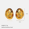 Wholesale Women's Elegant Ushaped Stainless Steel 18K Gold Plated Microinlaid Retro Twist Snail Shell Earrings