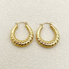Wholesale Women's Elegant Wheat Ear Hoop Earrings Stainless Steel 18K Goldplated Geometric Ushaped Plants And Flowers Style