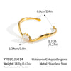 Wholesale Women's Elegant White Zircon Wave Open Bracelet In 18K Gold Plated Stainless Steel With Modern Geometric Style