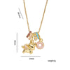 Wholesale Women's Enamel Copper Zircon Inlaid Dripping Oil Animal Zodiac Pattern Circle Pendant Cross Chain Necklace Light Luxury Cute Style