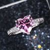 Wholesale Women's Engagement Ring Alloy Heartshaped Inlaid Pink Diamond Zircon Geometric Electroplated
