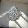 Wholesale Women's Engagement Ring Copper Inlaid Oval Eggshaped Zircon Geometric Style