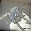 Wholesale Women's Engagement Ring Copper Inlaid Oval Eggshaped Zircon Geometric Style