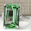 Wholesale Women's Engagement Ring Copper Plated Platinum Imitation Topaz Zircon Geometric Style Jewelry