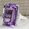 Wholesale Women's Engagement Ring Copper Plated Platinum Imitation Topaz Zircon Geometric Style Jewelry