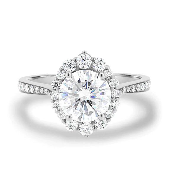 Wholesale Women's Engagement Wedding Ring Copper Geometric Microinlaid Zircon