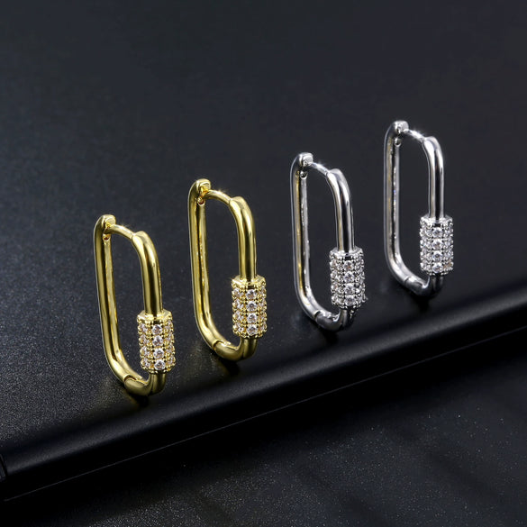 Wholesale Women's Environmental Protection Copper Ushaped Geometric Earrings With Electroplating