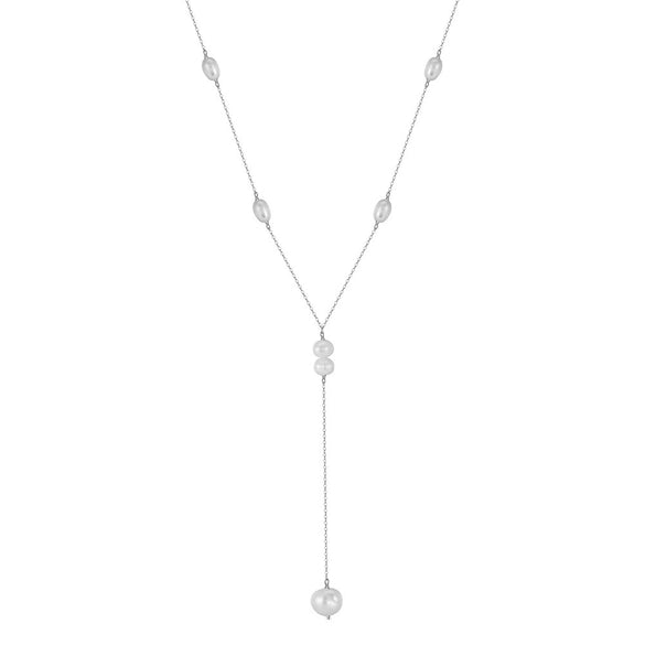Wholesale Women's Exaggerate Geometric Style S925 Sterling Silver Electroplated Yshaped Long Clavicle Necklace