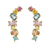 Wholesale Women's Exaggerated Creative Fashion Copper Color Zircon Earrings With Platinum Plating And Pearshaped Design