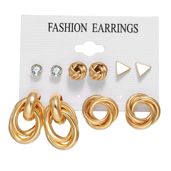 Wholesale Women's Exaggerated Creative Personality Fashion Alloy Inlaid Rhinestone Big Circle Geometric Electroplated Earrings