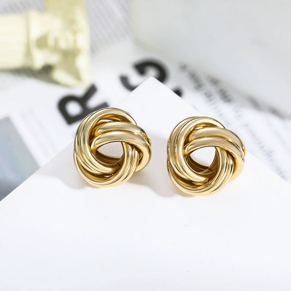 Wholesale Women's Exaggerated Creative Personality Fashion Alloy Inlaid Rhinestone Big Circle Geometric Electroplated Earrings