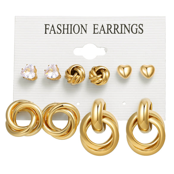 Wholesale Women's Exaggerated Creative Personality Fashion Alloy Inlaid Rhinestone Big Circle Geometric Electroplated Earrings