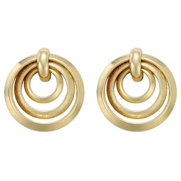 Wholesale Women's Exaggerated Creative Personality Fashion Alloy Inlaid Rhinestone Big Circle Geometric Electroplated Earrings
