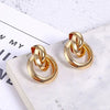Wholesale Women's Exaggerated Creative Personality Fashion Alloy Inlaid Rhinestone Big Circle Geometric Electroplated Earrings