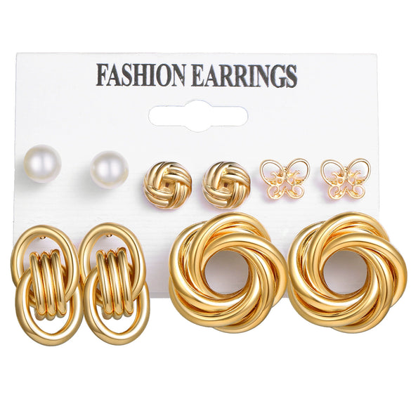 Wholesale Women's Exaggerated Creative Personality Fashion Alloy Inlaid Rhinestone Big Circle Geometric Electroplated Earrings