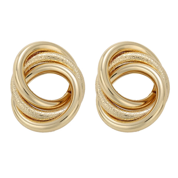 Wholesale Women's Exaggerated Creative Personality Fashion Alloy Inlaid Rhinestone Big Circle Geometric Electroplated Earrings