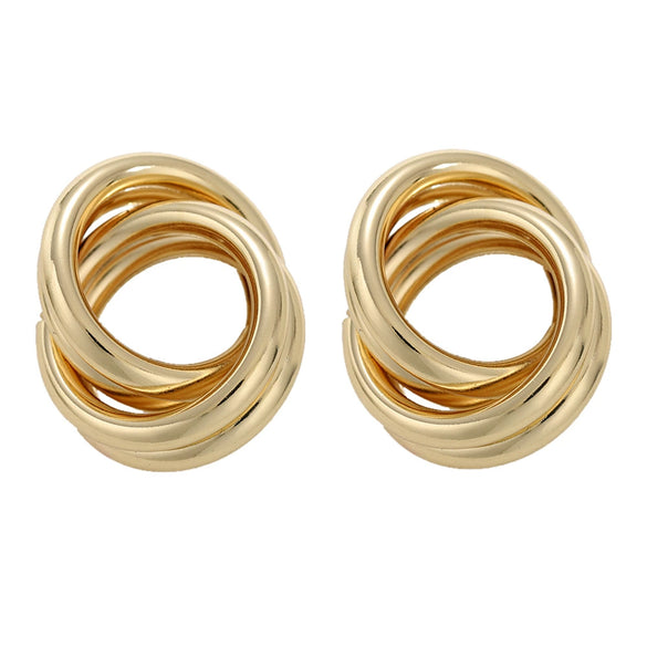 Wholesale Women's Exaggerated Creative Personality Fashion Alloy Inlaid Rhinestone Big Circle Geometric Electroplated Earrings