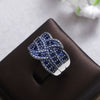 Wholesale Women's Exaggerated Engagement Ring Copper Sapphire Blue Zircon Geometric
