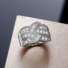 Wholesale Women's Exaggerated Engagement Ring Copper Sapphire Blue Zircon Geometric