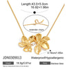 Wholesale Women's Exaggerated Flower Stainless Steel Electroplated Necklace