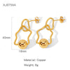 Wholesale Women's Exaggerated Geometric Copper Earrings With Electroplating Design