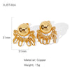 Wholesale Women's Exaggerated Geometric Copper Earrings With Electroplating Design
