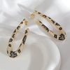 Wholesale Women's Exaggerated Geometric Copper Earrings With Snake Leopard Python Patterns Twocolor Electroplating