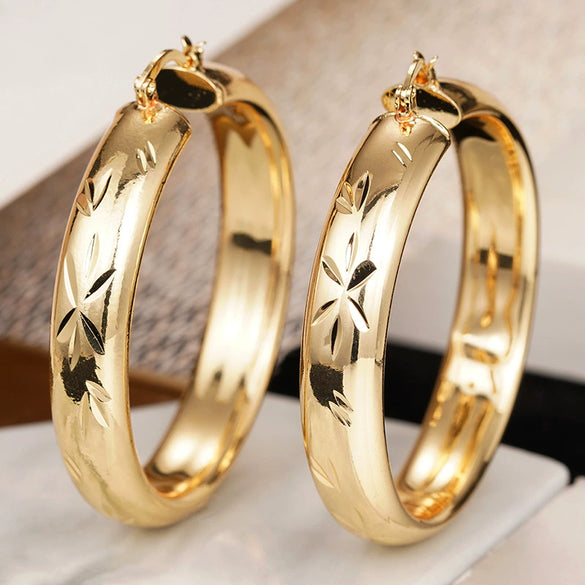 Wholesale Women's Exaggerated Geometric Copper Electroplated Earrings Jewelry