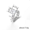 Wholesale Women's Exaggerated Geometric Copper Ring With Zirconia For Fashion Accessory