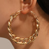 Wholesale Women's Exaggerated Geometric Metal Circle Earrings With Electroplating Design