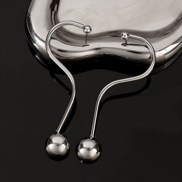 Wholesale Women's Exaggerated Geometric Metal Circle Earrings With Electroplating Design