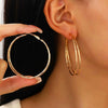 Wholesale Women's Exaggerated Geometric Metal Circle Earrings With Electroplating Design