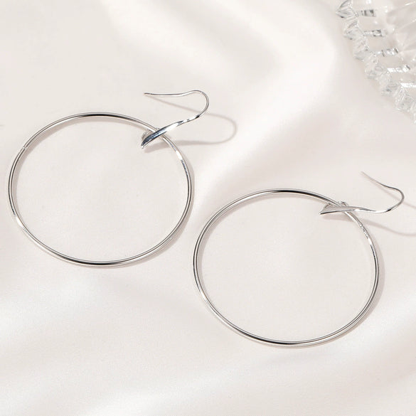 Wholesale Women's Exaggerated Geometric Metal Circle Earrings With Electroplating Design