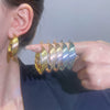 Wholesale Women's Exaggerated Geometric Metal Circle Earrings With Electroplating Design
