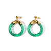 Wholesale Women's Exaggerated Geometric Spiral Acrylic Stainless Steel Earrings With 18K Vacuum Plating In Furnace