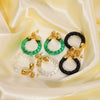 Wholesale Women's Exaggerated Geometric Spiral Acrylic Stainless Steel Earrings With 18K Vacuum Plating In Furnace