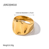 Wholesale Women's Exaggerated Geometric Stainless Steel Ring With 18K Gold Plated Electroplating