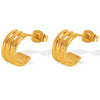 Wholesale Women's Exaggerated Geometric 316L Stainless Steel Earrings With Electroplating