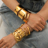 Wholesale Women's Exaggerated Gold Electroplated Stainless Steel Open Bracelet Jewelry