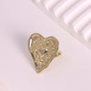 Wholesale Women's Exaggerated Heartshaped Copper Ring With Electroplating
