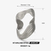 Wholesale Women's Exaggerated Irregular Shaped Line Ring In Geometric Pattern Made Of Stainless Steel With Electroplating