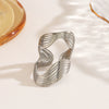 Wholesale Women's Exaggerated Irregular Shaped Line Ring In Geometric Pattern Made Of Stainless Steel With Electroplating