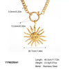 Wholesale Women's Exaggerated Light Luxury Niche Design Sun Pendant Necklace With Cuban Chain And Spring Buckle Titanium Steel Stainless Steel Pvd Furnace Vacuum Real Gold Plating