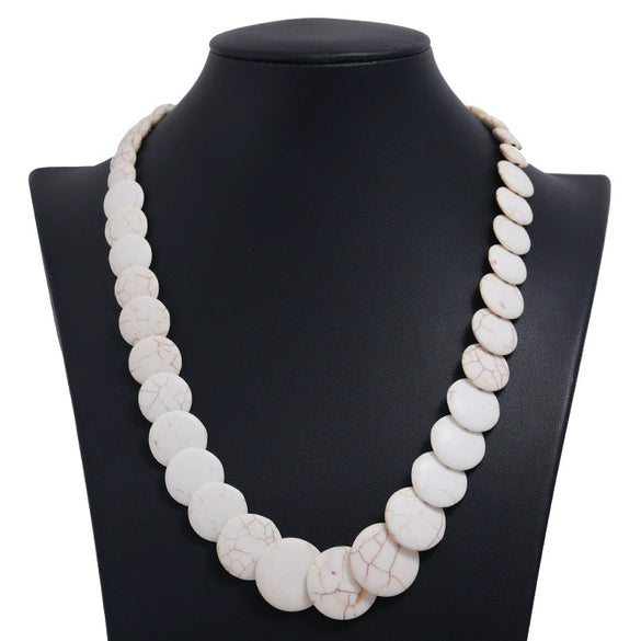 Wholesale Women's Exaggerated Retro Bohemian Turquoise Snake Bone Chain Necklace With Geometric Design