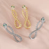 Wholesale Women's Exaggerated Snakeshaped Copper Goldplated Diamond Earrings