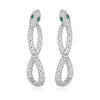 Wholesale Women's Exaggerated Snakeshaped Copper Goldplated Diamond Earrings