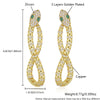 Wholesale Women's Exaggerated Snakeshaped Copper Goldplated Diamond Earrings