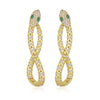 Wholesale Women's Exaggerated Snakeshaped Copper Goldplated Diamond Earrings