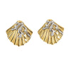 Wholesale Women's Exaggerated Style Stainless Steel 14K Vacuum Plated Flower Earrings