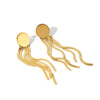 Wholesale Women's Exaggerated Tassel Earrings In Wave Pattern Stainless Steel With Pvd Vacuum Plating